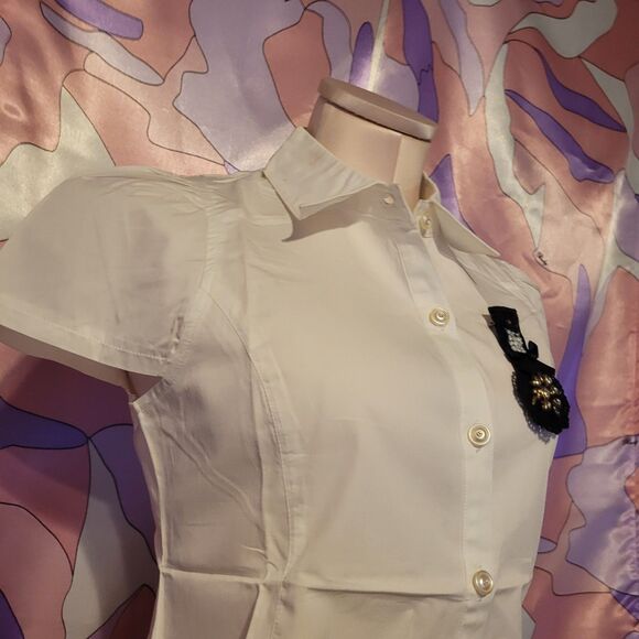 As Is Defect Golds Infinity Size Small Crop Top Blouse Japan Harajuku Gyaru Y2K - Picture 7 of 16